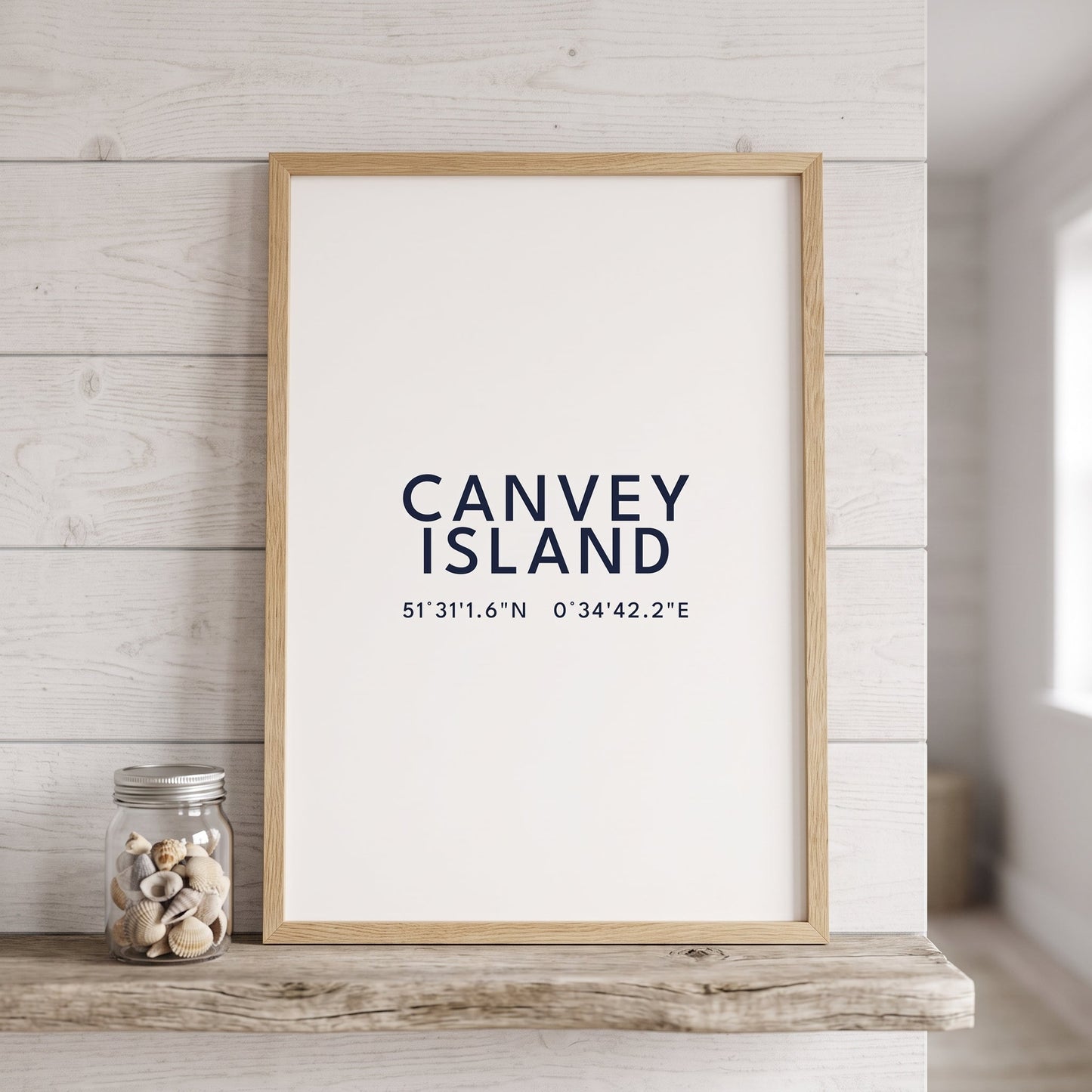 Canvey Island — Coordinates Print (White)