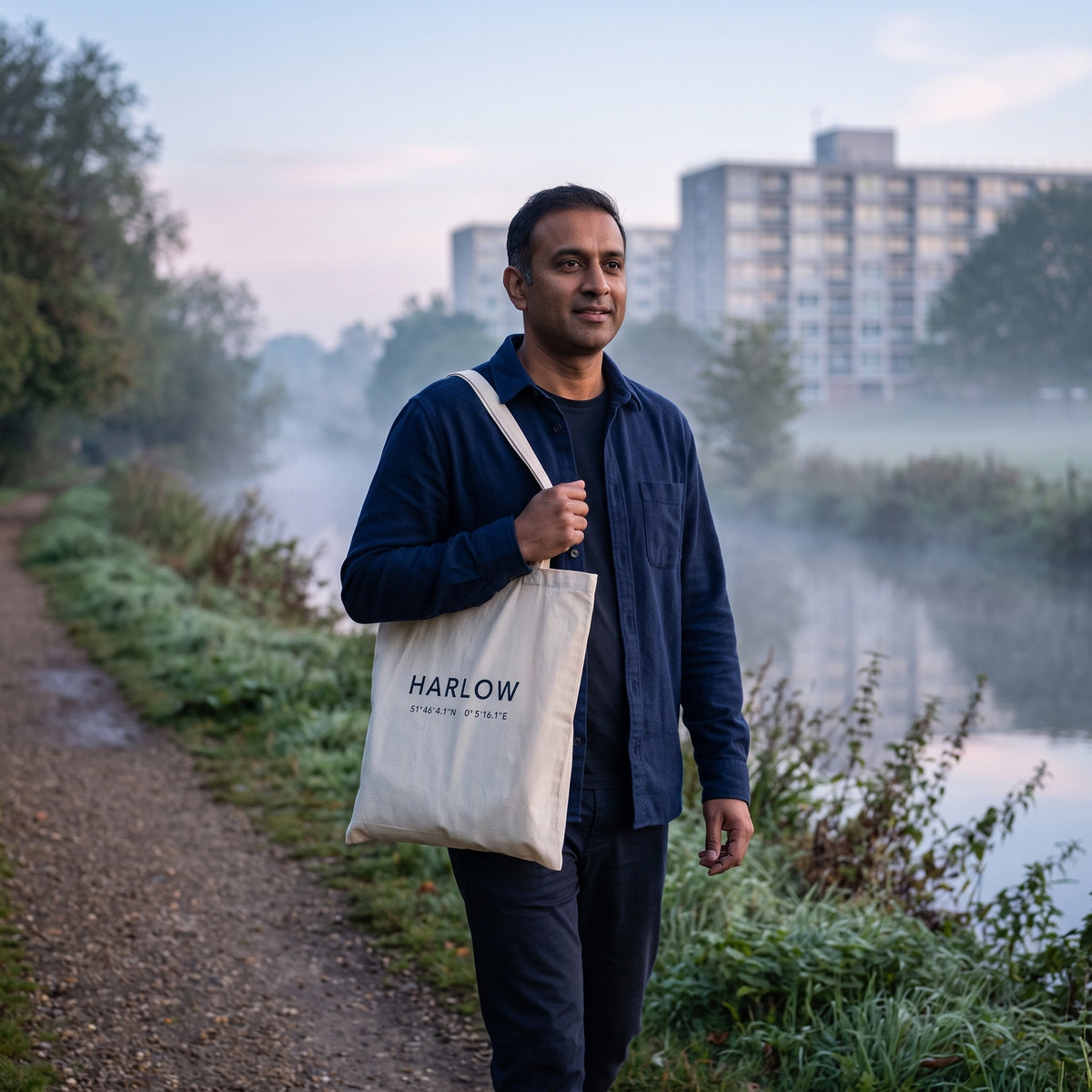 Your Town Merch — Harlow Coordinates Natural Tote lifestyle