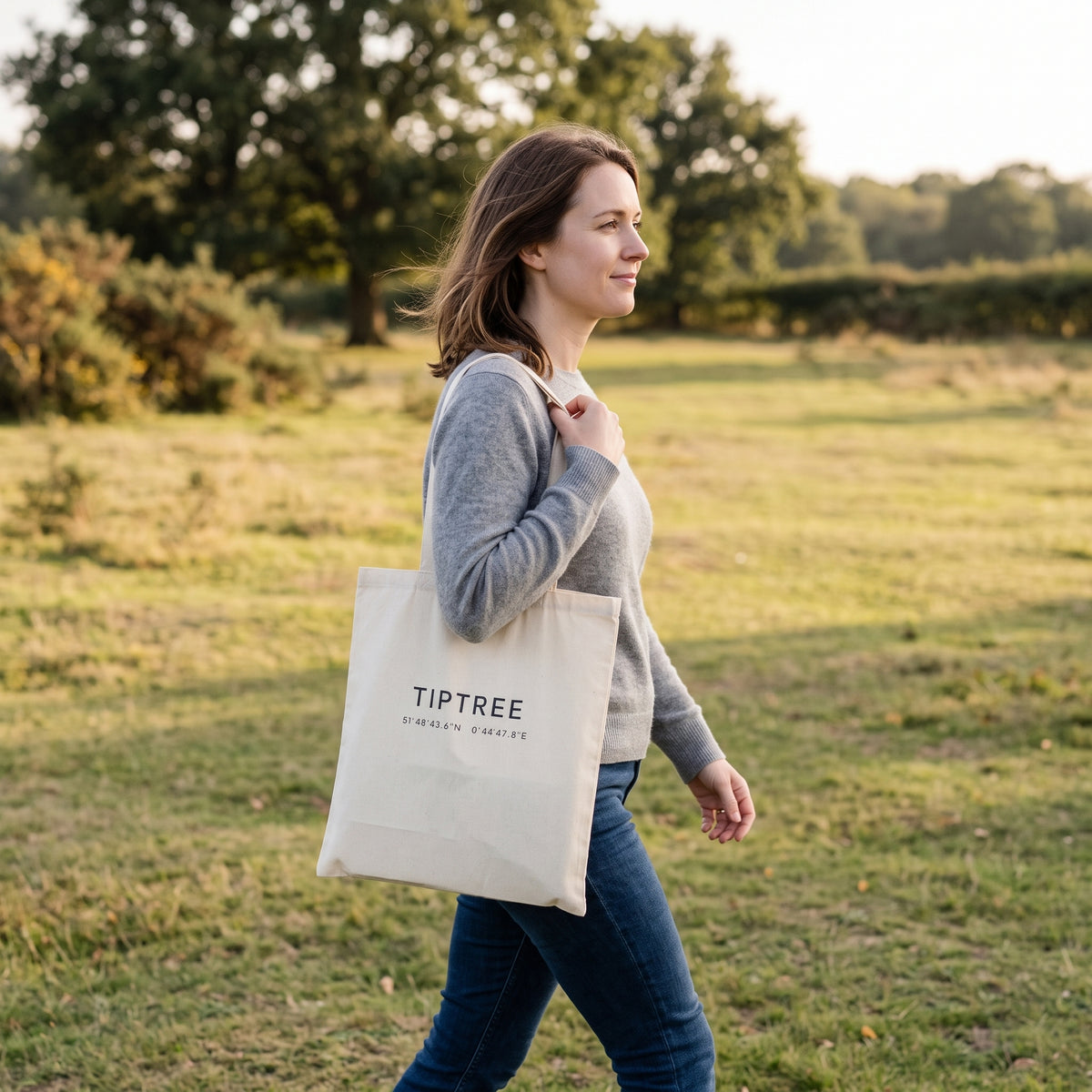 Your Town Merch — Tiptree Coordinates Natural Tote lifestyle photo