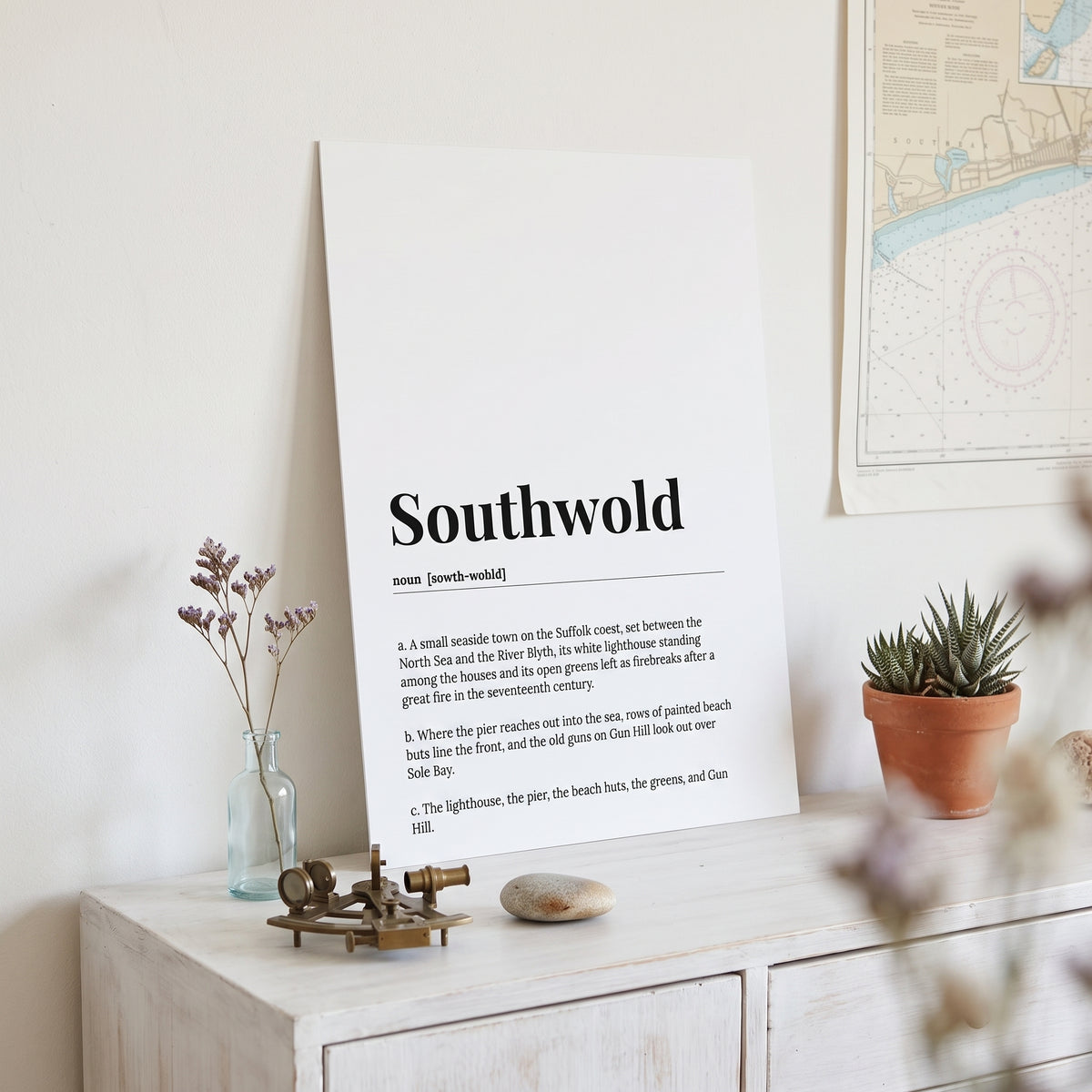 Your Town Merch — Southwold Dictionary Print lifestyle
