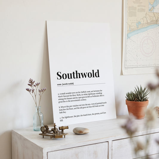 Your Town Merch — Southwold Dictionary Print lifestyle