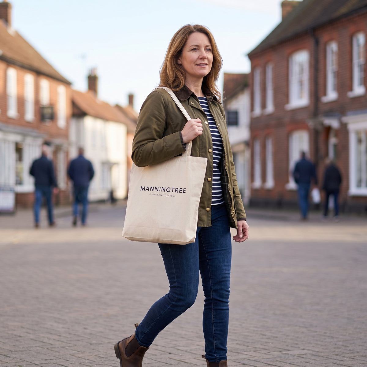 Your Town Merch — Manningtree Coordinates Natural Tote lifestyle