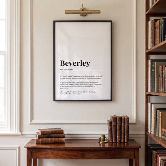 Beverley — Framed Dictionary Print