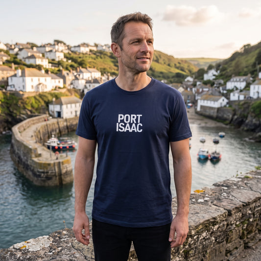Port Isaac — Navy Tee