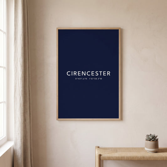 Cirencester — Coordinates Print