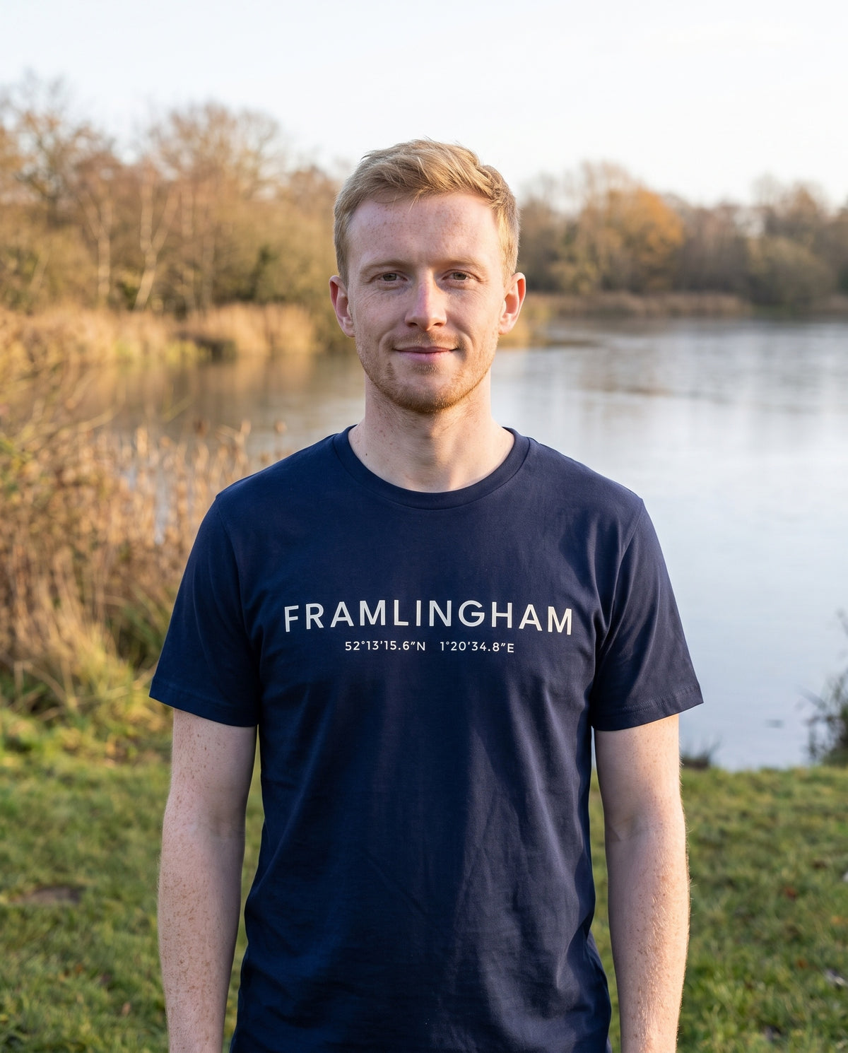 Your Town Merch — Framlingham Coordinates Navy Tee lifestyle