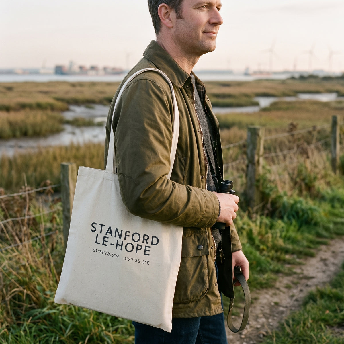 Your Town Merch — Stanford-le-Hope Coordinates Natural Tote lifestyle photo