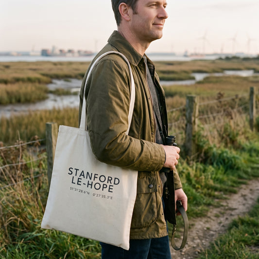 Your Town Merch — Stanford-le-Hope Coordinates Natural Tote lifestyle photo