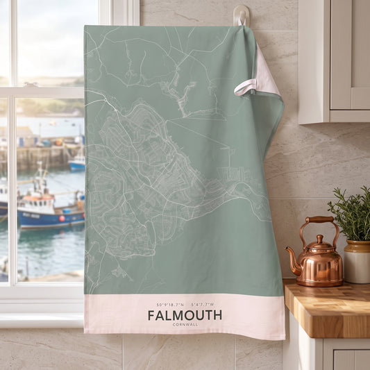 Falmouth — Map Tea Towel