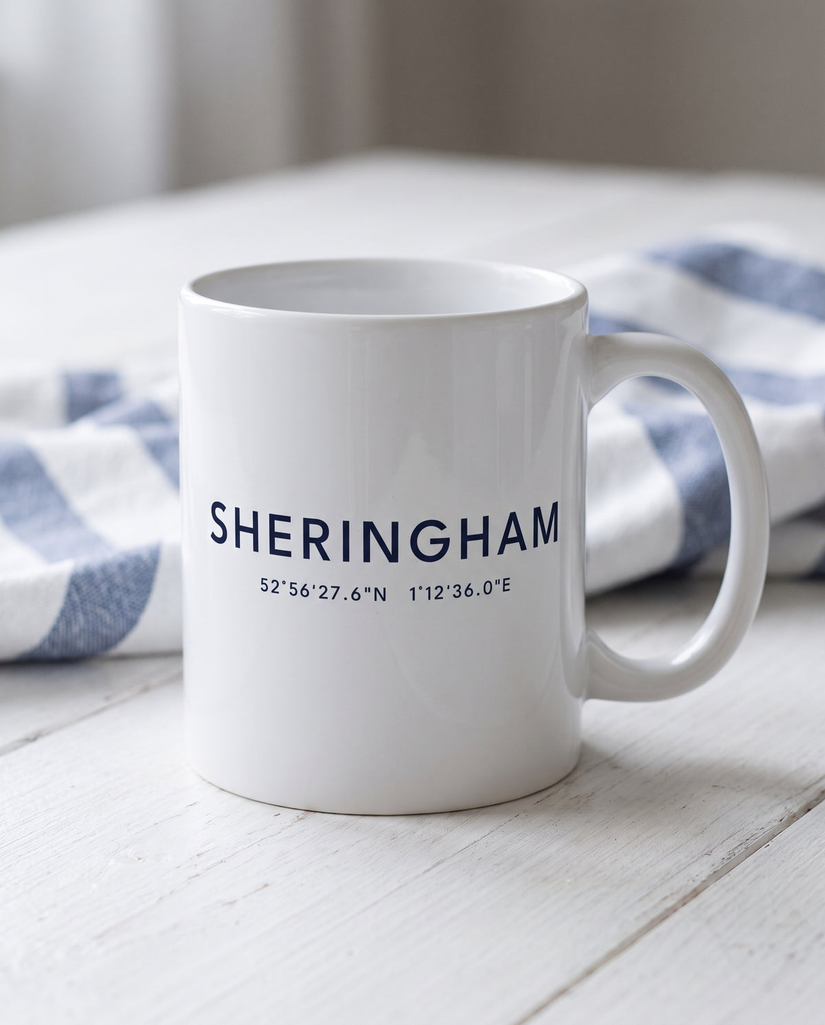 Your Town Merch — Sheringham Coordinates Ceramic Mug lifestyle