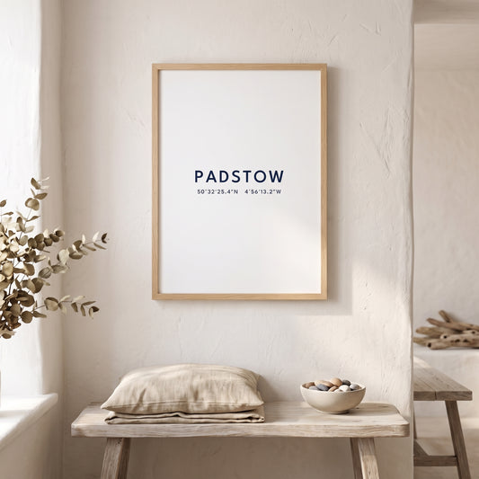Padstow — Coordinates Print (White)