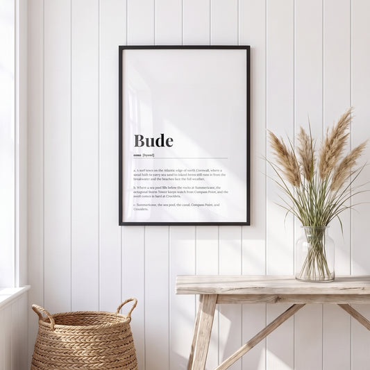 Your Town Merch — Bude Framed Dictionary Print lifestyle
