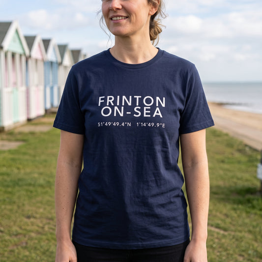 Frinton-on-Sea — Coordinates Navy Tee