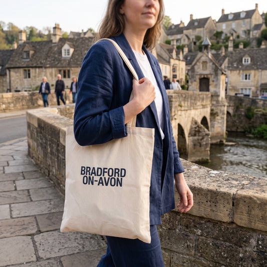 Your Town Merch — Bradford-on-Avon Natural Tote lifestyle