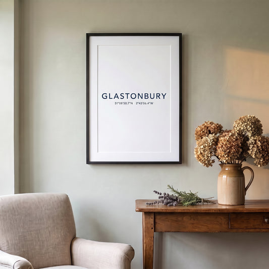 Your Town Merch — Glastonbury — Framed Coordinates Print