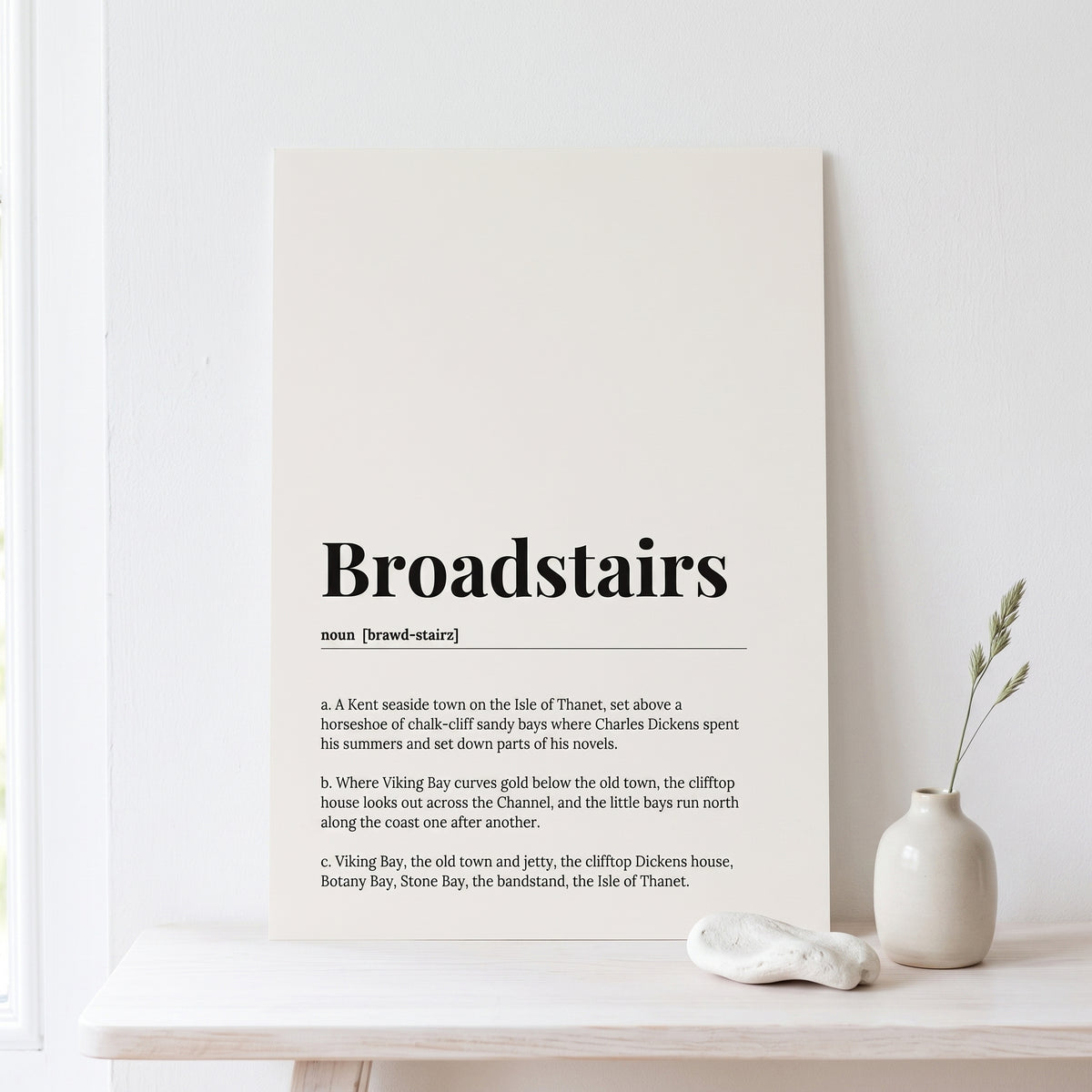 Your Town Merch — Broadstairs Dictionary Print lifestyle