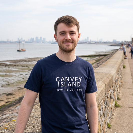 Canvey Island — Coordinates Navy Tee