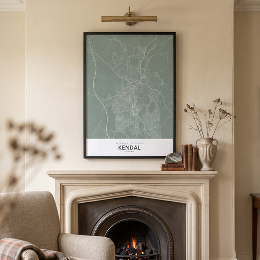 Kendal — Framed Map Print (Sage)
