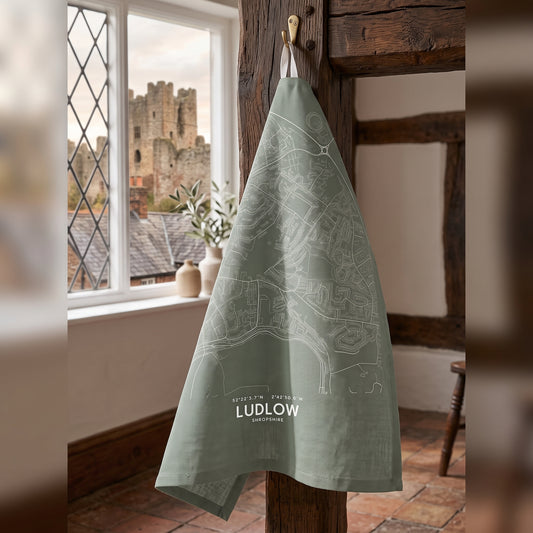 Ludlow — Map Tea Towel