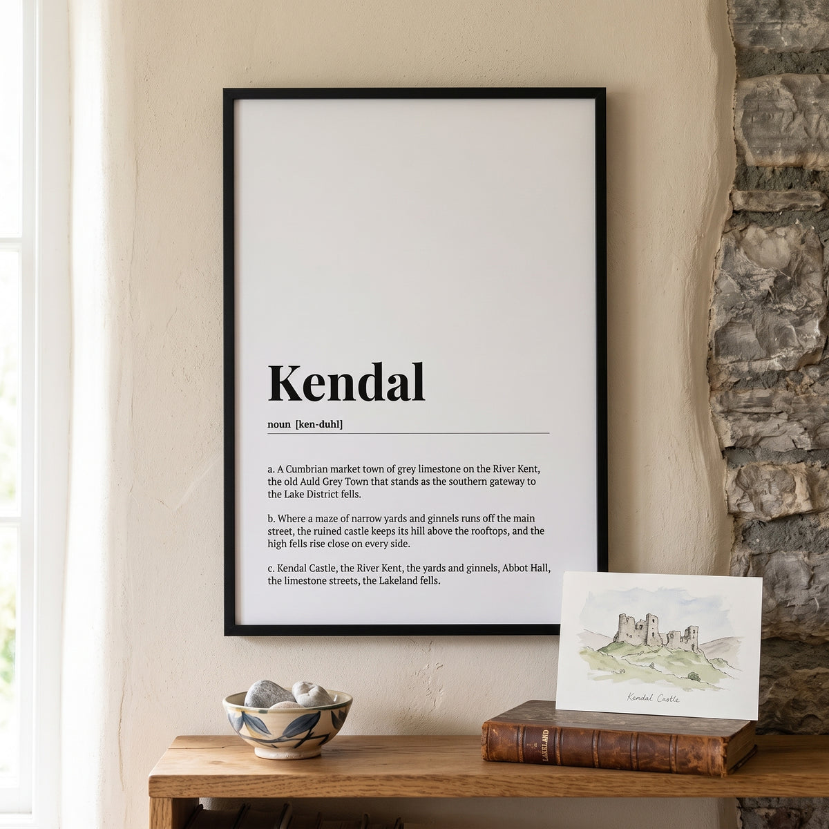 Your Town Merch — Kendal Dictionary Print lifestyle