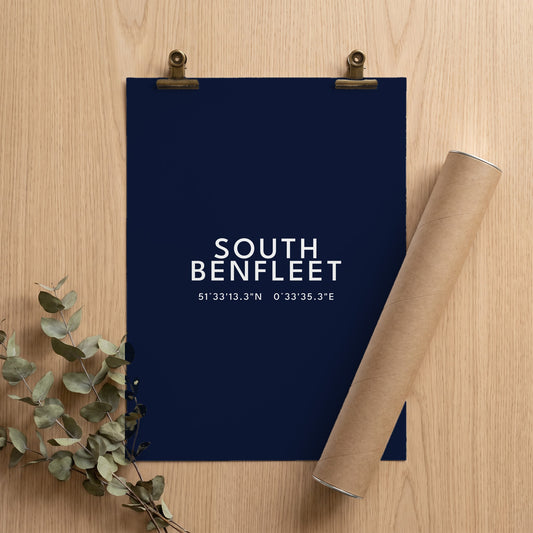 South Benfleet — Coordinates Print