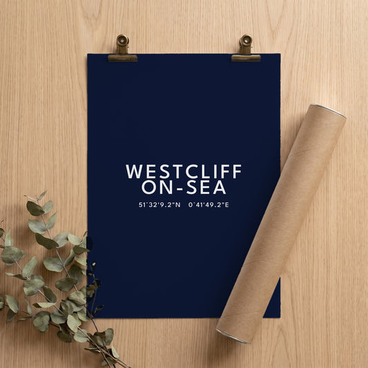Westcliff-on-Sea — Coordinates Print