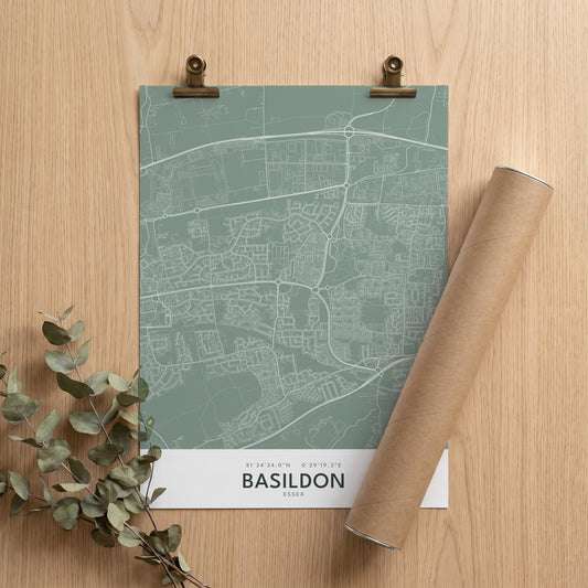 Basildon — Map Print