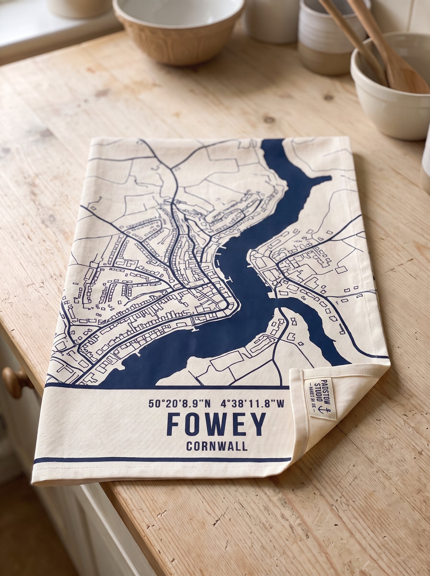Fowey — Map Tea Towel