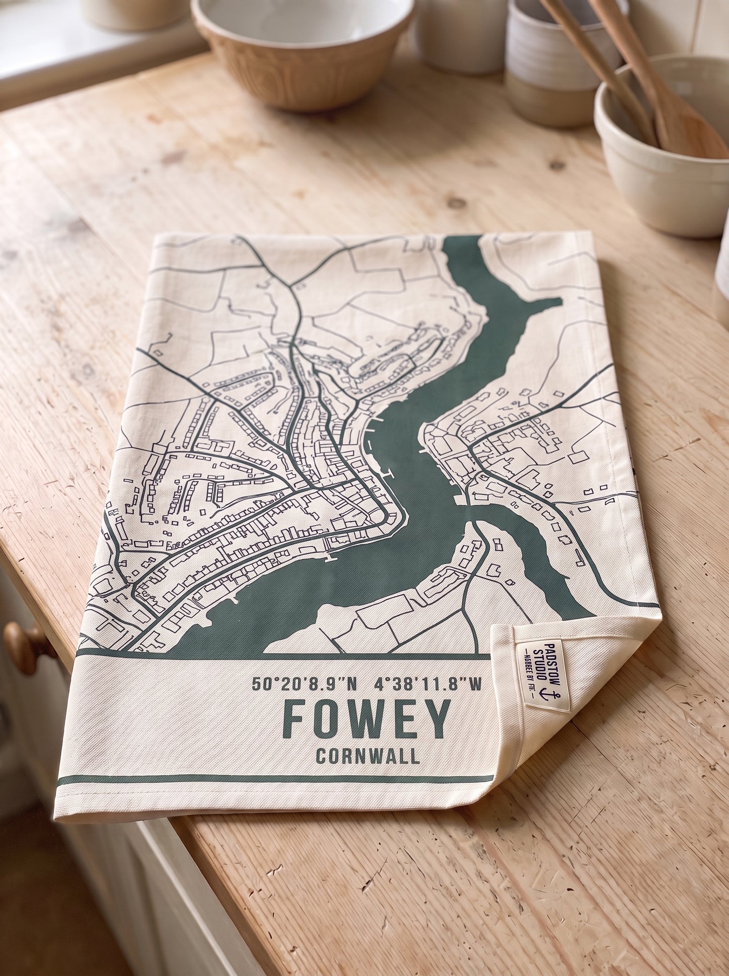 Fowey — Map Tea Towel