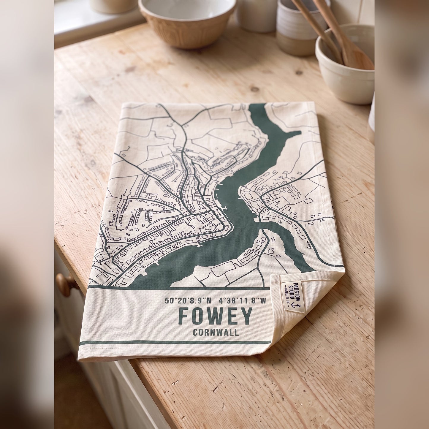 Fowey — Map Tea Towel