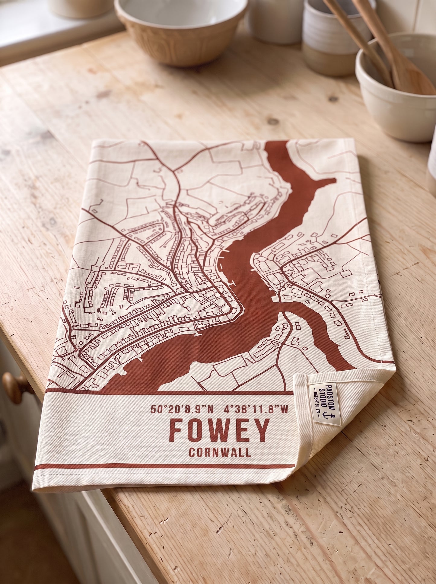 Fowey — Map Tea Towel