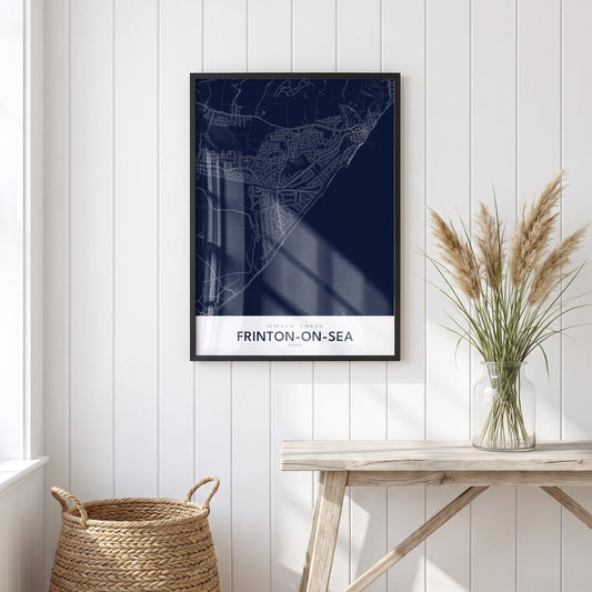 Frinton-on-Sea — Framed Map Print (Navy)