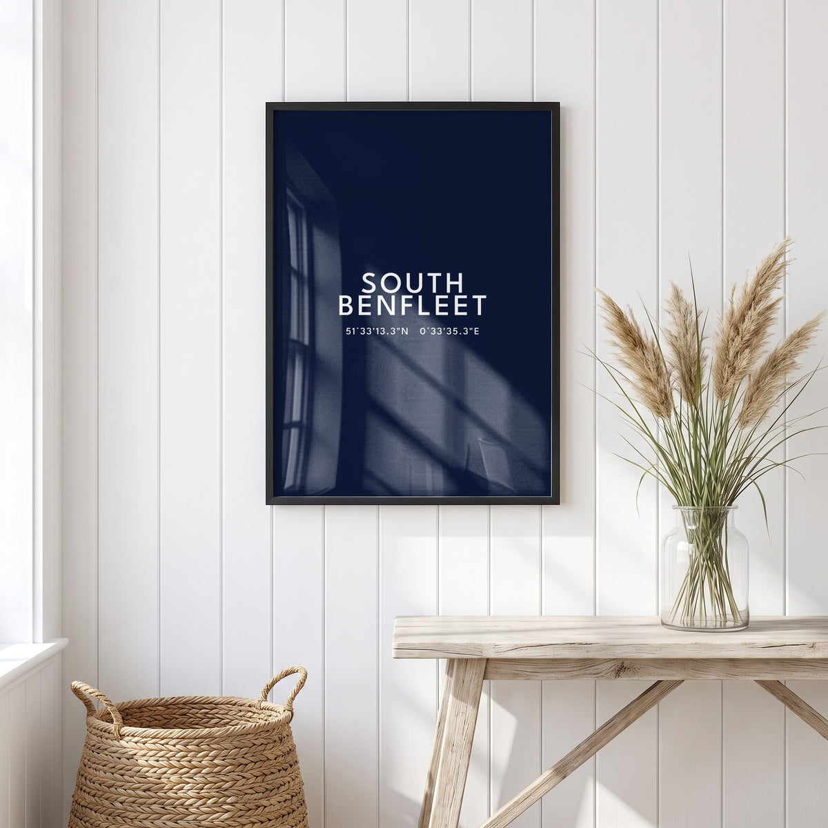 South Benfleet — Framed Coordinates Print (Navy)