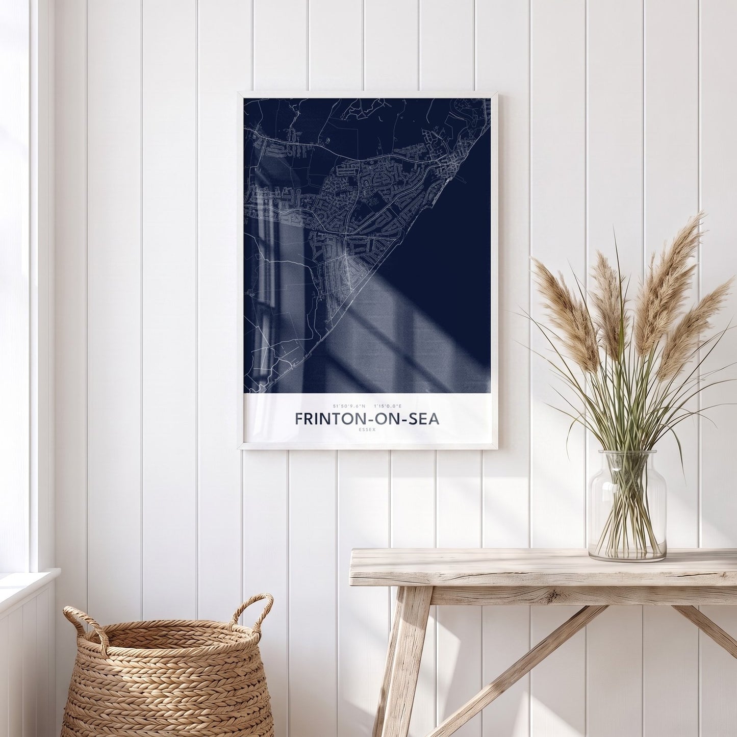 Frinton-on-Sea — Framed Map Print (Navy)