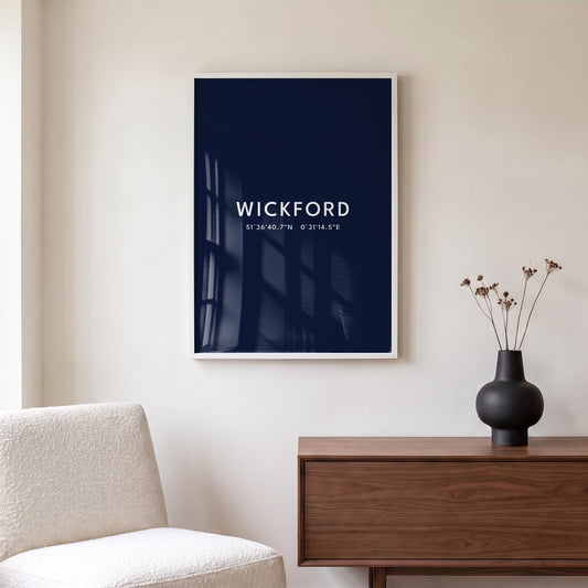 Wickford — Framed Coordinates Print (Navy)