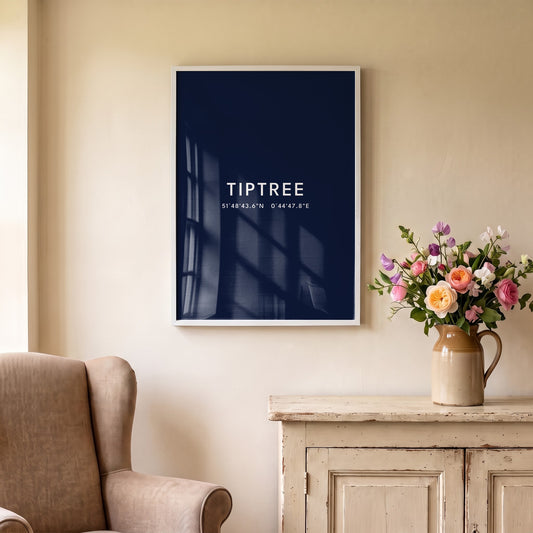 Tiptree — Framed Coordinates Print (Navy)