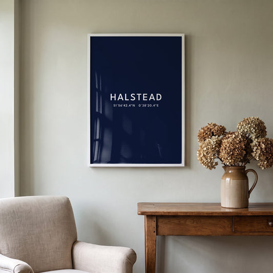 Halstead — Framed Coordinates Print (Navy)