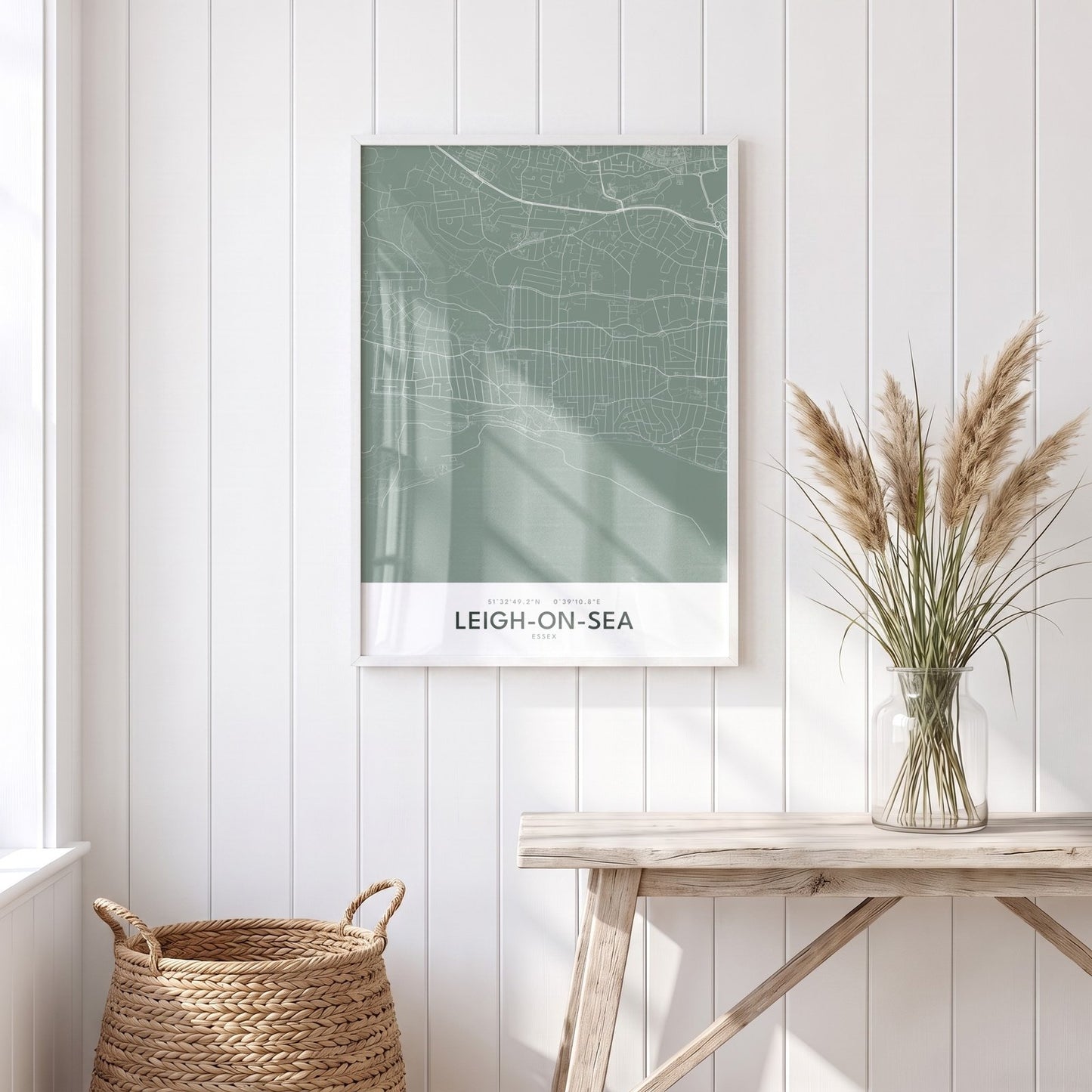 Leigh-on-Sea — Framed Map Print (Sage)