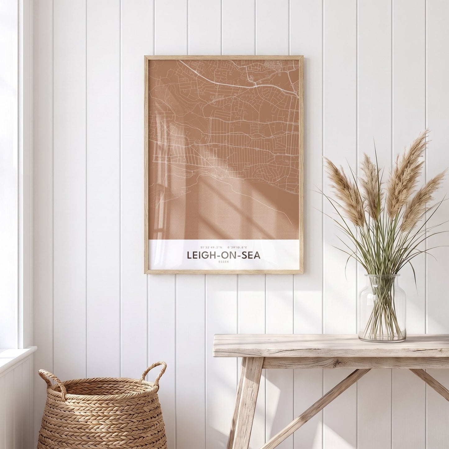 Leigh-on-Sea — Framed Map Print (Terracotta)