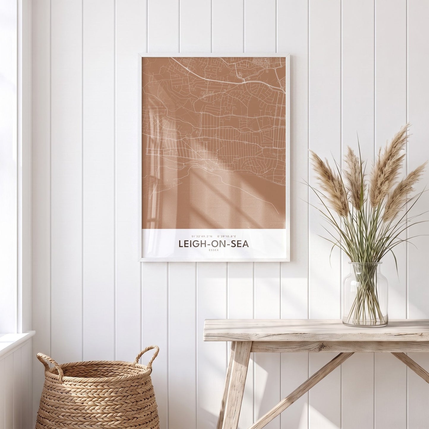 Leigh-on-Sea — Framed Map Print (Terracotta)