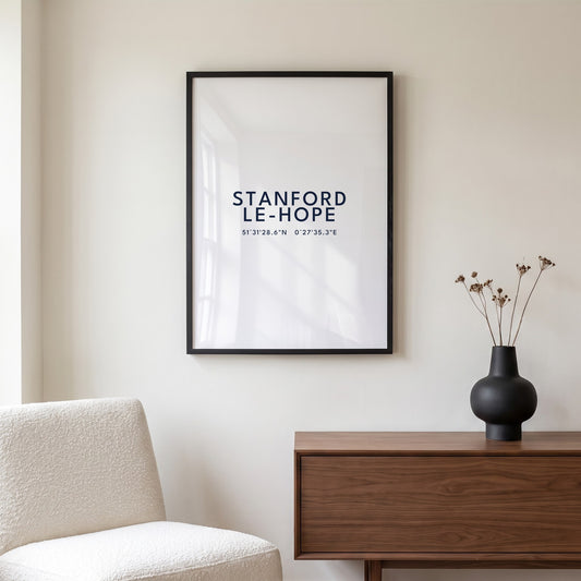 Stanford-le-Hope — Framed Coordinates Print