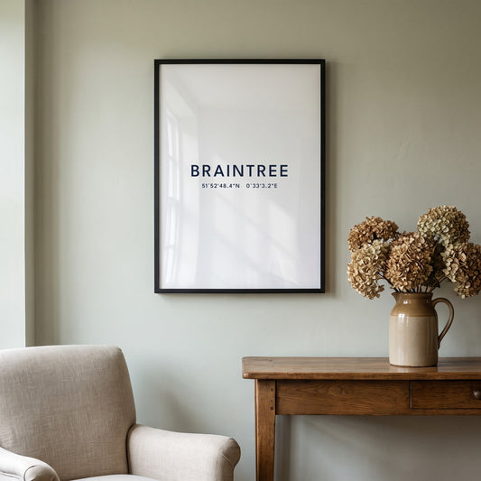 Braintree — Framed Coordinates Print