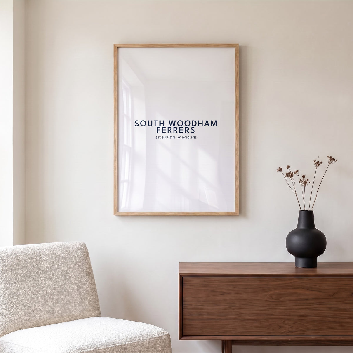South Woodham Ferrers — Framed Coordinates Print