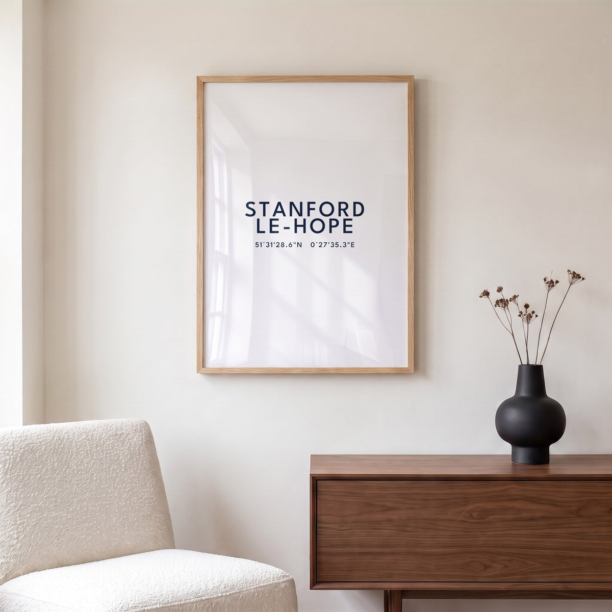 Stanford-le-Hope — Framed Coordinates Print