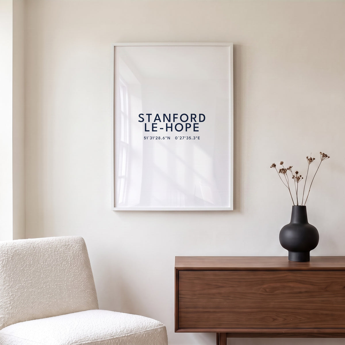 Stanford-le-Hope — Framed Coordinates Print