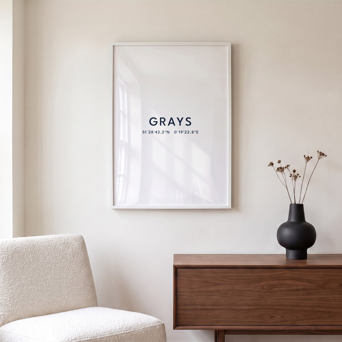 Grays — Framed Coordinates Print