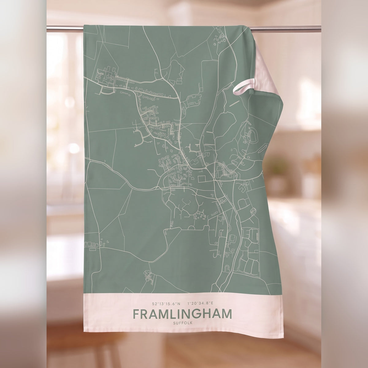 Your Town Merch — Framlingham Map Tea Towel lifestyle