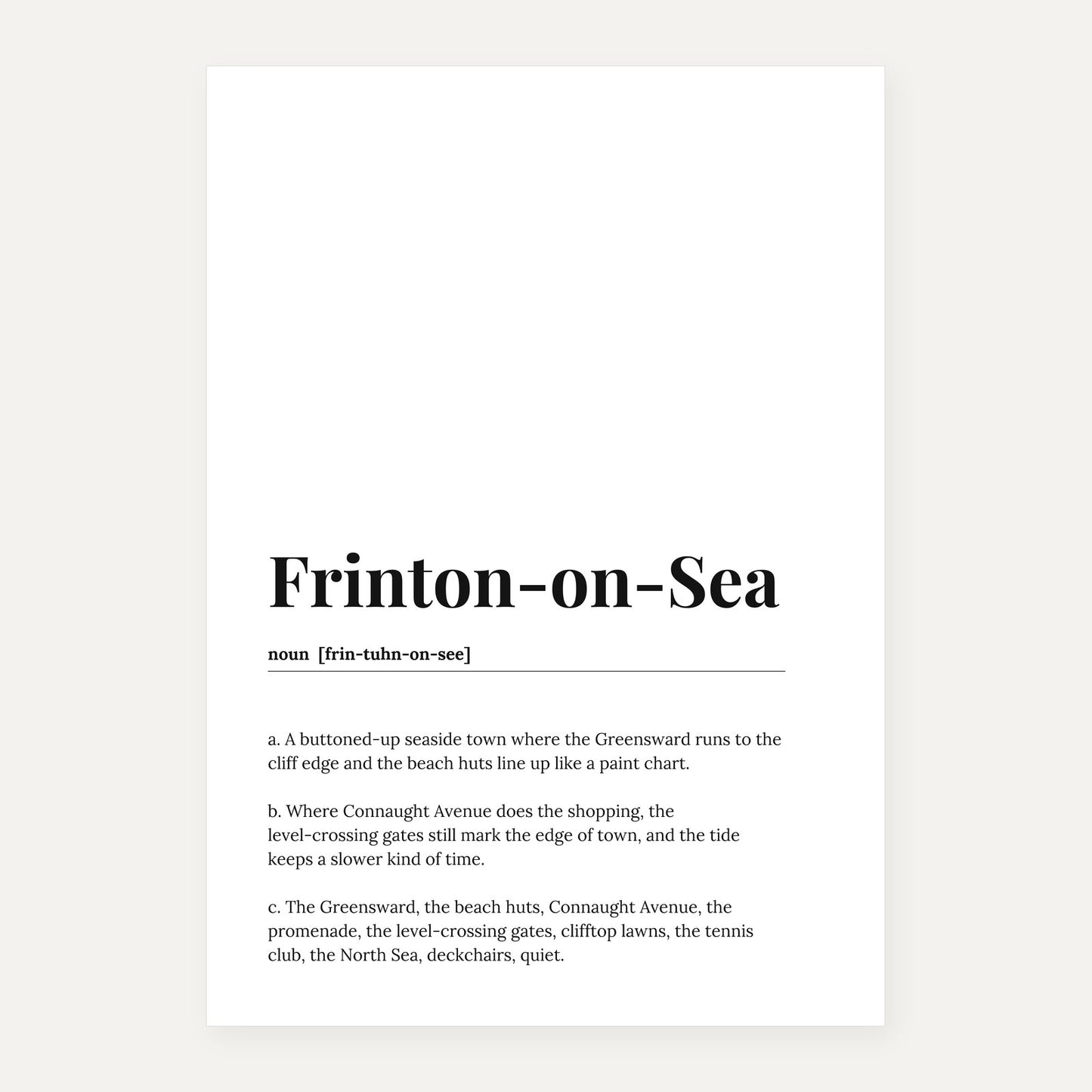 Frinton-on-Sea — Dictionary Print