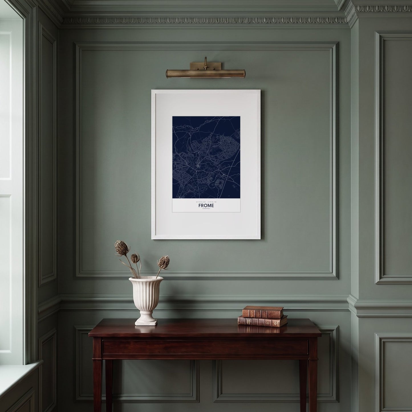 Frome — Framed Map Print (Navy)