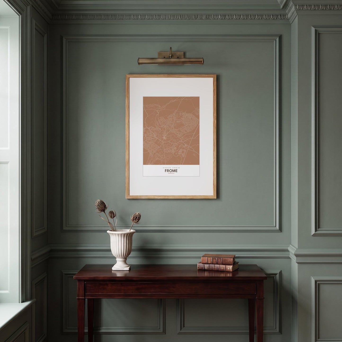 Frome — Framed Map Print (Terracotta)